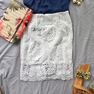 White lace skirt